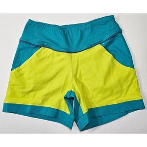 Swingdish Womens Teal Lime Green Colorblock Golf Athletic Shorts HO01-2 Small